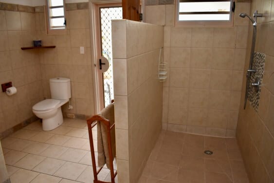 bathroom shower and toilet
